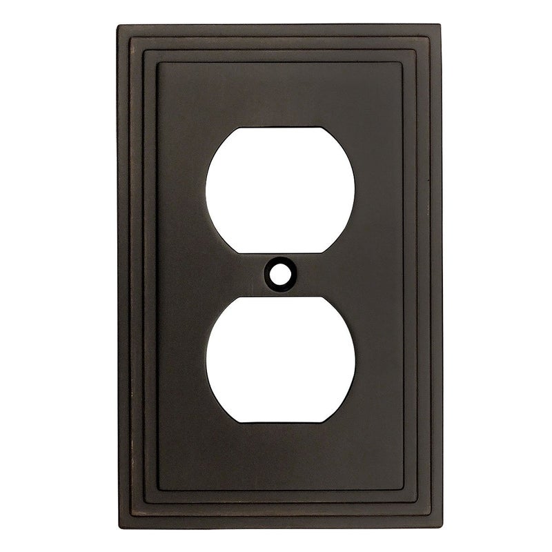 Cosmas 25026-ORB Oil Rubbed Bronze Single Duplex Electrical Outlet Wall Plate/Cover